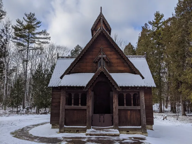 Boynton Chapel, a stavkirke   in the Björklunden, in Door County, WI