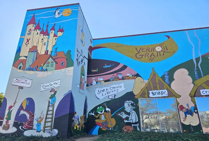 Mural on side of Library at Rock Hill in York County, SC
