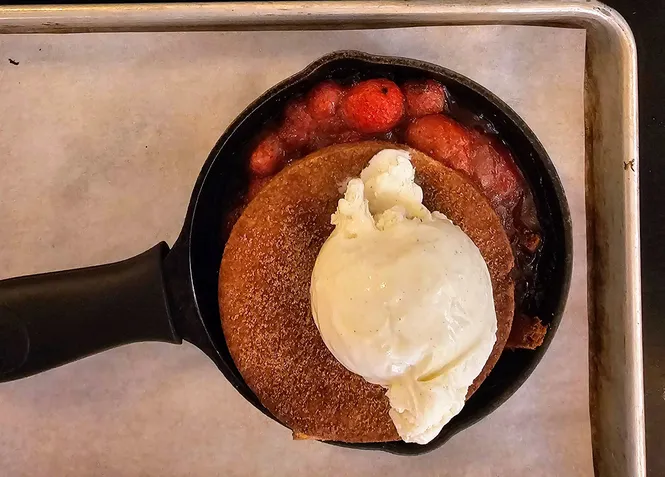 Straberry cobbler at the Improper Pig in Fort Mill, SC